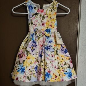 Elegant Floral Kids Dress with Bow